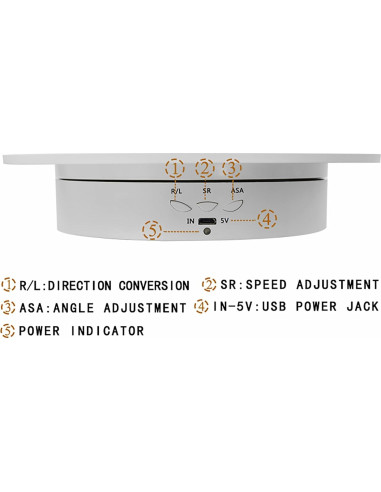 Soporte de Exhibición Rotatorio 20cm Blanco - Carga 8kg