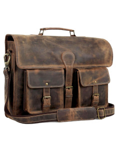 Maletín de cuero Komal para laptop 45.72 cm unisex