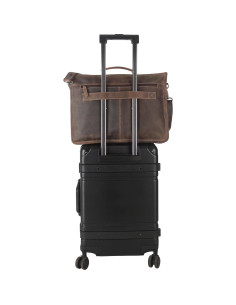 Maletín de cuero Komal para laptop 45.72 cm unisex 2
