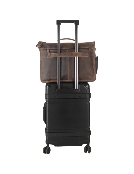 Maletín de cuero Komal para laptop 45.72 cm unisex