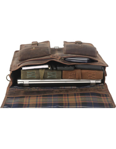 Maletín de cuero Komal para laptop 45.72 cm unisex