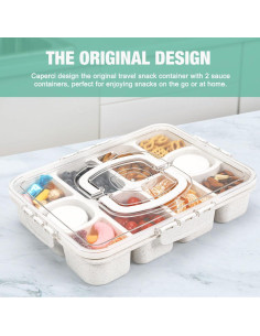 Contenedor Snackle Box Caperci Grande 10 Compartimentos Blanco 2