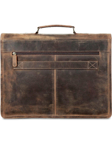 Maletín de cuero Komal para laptop 45.72 cm unisex