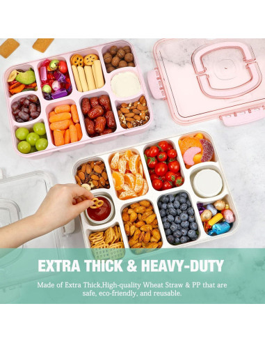 Contenedor Snackle Box Caperci Grande 10 Compartimentos Blanco