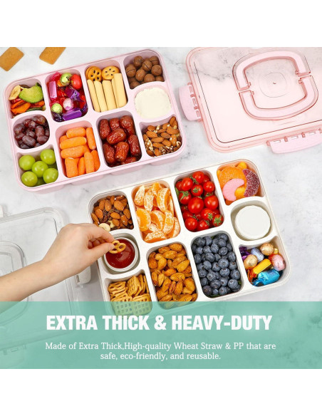 Contenedor Snackle Box Caperci Grande 10 Compartimentos Blanco