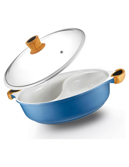 Olla Dividida Antiadherente Innovaciones Modernas 5L Azul