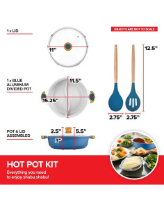 Olla Dividida Antiadherente Innovaciones Modernas 5L Azul 2