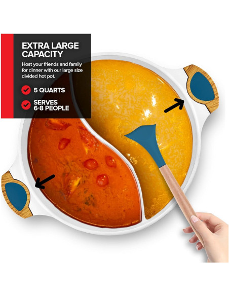 Olla Dividida Antiadherente Innovaciones Modernas 5L Azul