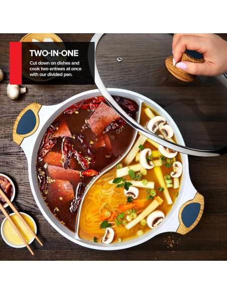 Olla Dividida Antiadherente Innovaciones Modernas 5L Azul