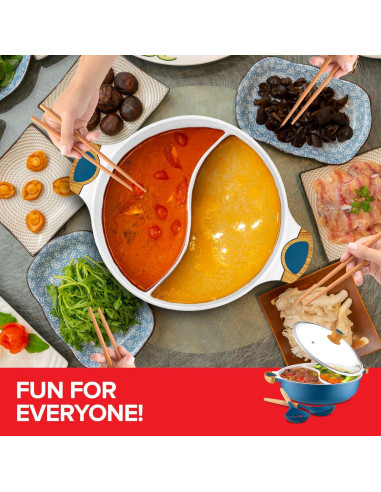 Olla Dividida Antiadherente Innovaciones Modernas 5L Azul