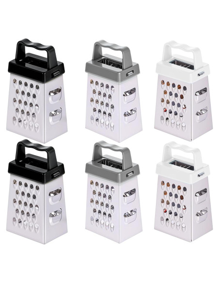 6 Mini Ralladores de Queso Ptwola Acero Inoxidable 6.7x3.7 cm