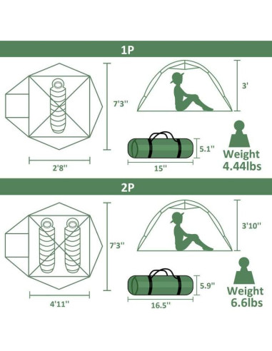 Tienda de Camping Clostnature Libra 2 Personas 4 Estaciones