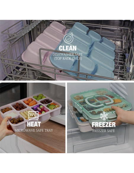 Contenedor Snackle Box Caperci Grande 10 Compartimentos Blanco