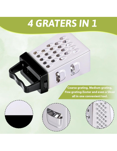 6 Mini Ralladores de Queso Ptwola Acero Inoxidable 6.7x3.7 cm