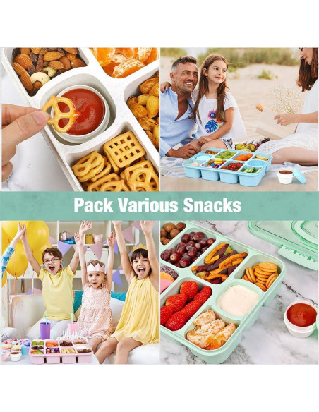 Contenedor Snackle Box Caperci Grande 10 Compartimentos Blanco