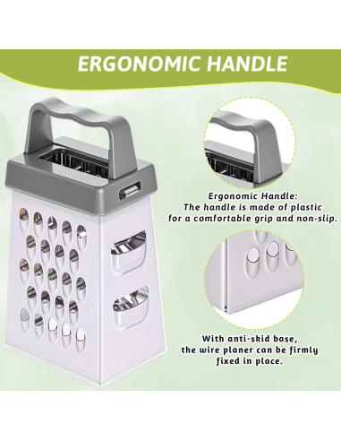 6 Mini Ralladores de Queso Ptwola Acero Inoxidable 6.7x3.7 cm