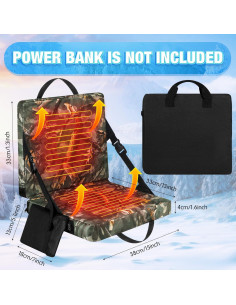 Cojines de Asiento Calentados Plegables Fanfanwin 2 Pcs Camuflaje 2