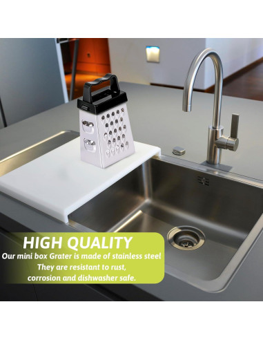 6 Mini Ralladores de Queso Ptwola Acero Inoxidable 6.7x3.7 cm