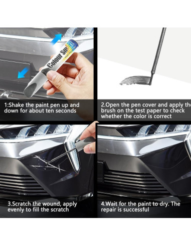 Bolígrafo de Pintura de Retoque Kutyun 12ml Gris para Coches