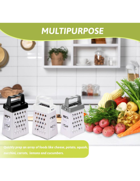 6 Mini Ralladores de Queso Ptwola Acero Inoxidable 6.7x3.7 cm