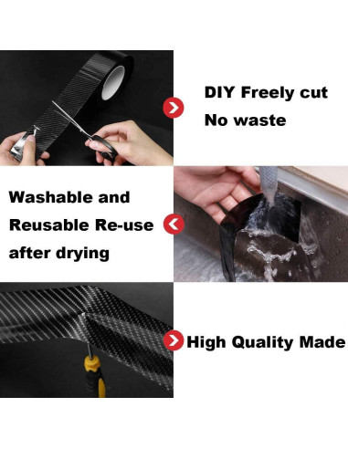 Protector de Bordes de Puertas Leasinder Vinilo 10.06m Negro