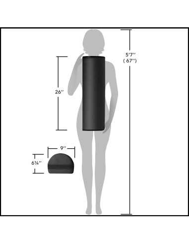 Cojín de Masaje Redondo Jumbo Saloniture 66x23x16cm Negro