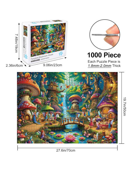 Rompecabezas Rocorose 1000 Piezas Casa de Hongo 70x50cm