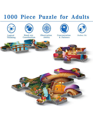 Rompecabezas Rocorose 1000 Piezas Casa de Hongo 70x50cm