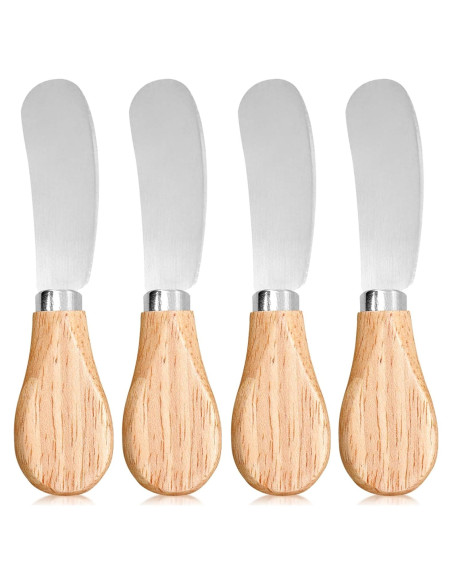 Set de 4 Cuchillos para Untar Queso Siutaga 12.3 cm Acero Inoxidable
