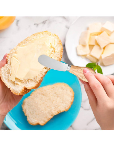 Set de 4 Cuchillos para Untar Queso Siutaga 12.3 cm Acero Inoxidable