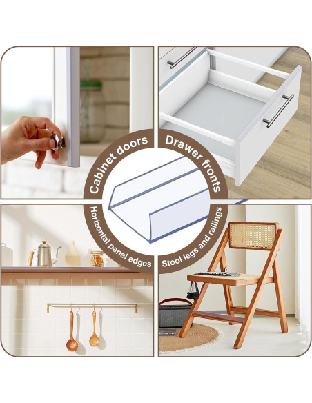 20 Piezas Protector de Borde de Gabinete CHolic 45.72cm 19.05mm