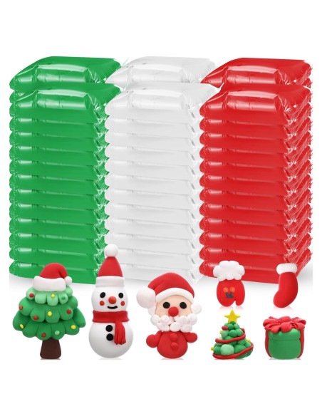 72 Piezas Arcilla Secado al Aire VioraWhite 1.08 kg Color Navidad