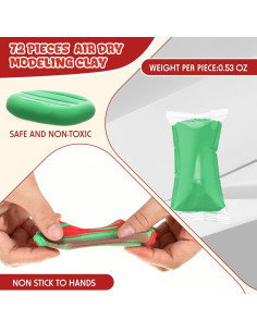 72 Piezas Arcilla Secado al Aire VioraWhite 1.08 kg Color Navidad 2