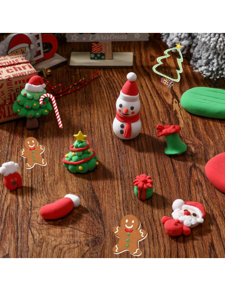 72 Piezas Arcilla Secado al Aire VioraWhite 1.08 kg Color Navidad