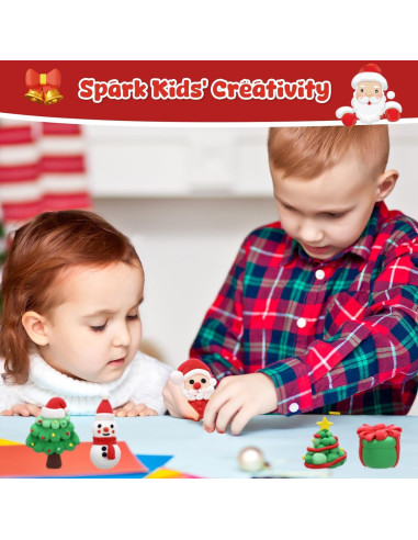 72 Piezas Arcilla Secado al Aire VioraWhite 1.08 kg Color Navidad