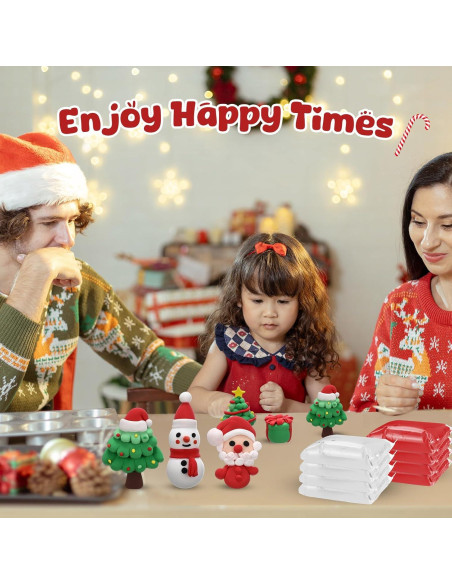 72 Piezas Arcilla Secado al Aire VioraWhite 1.08 kg Color Navidad