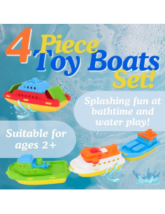 Pack de 4 Barcos de Juguete Toyland - Carga, Crucero, Pesca, Contenedor 2