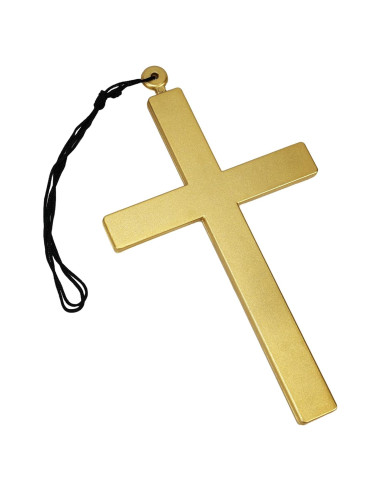 Collar Cruz de Plástico Grande Daystart Dorado para Disfraz