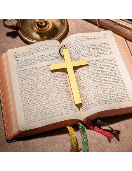 Collar Cruz de Plástico Grande Daystart Dorado para Disfraz