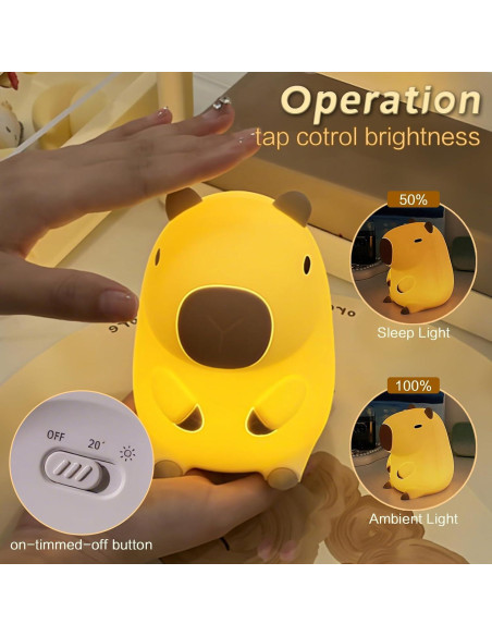 Luz Nocturna Capibara CUENIGELF LED Regulable 13x11cm