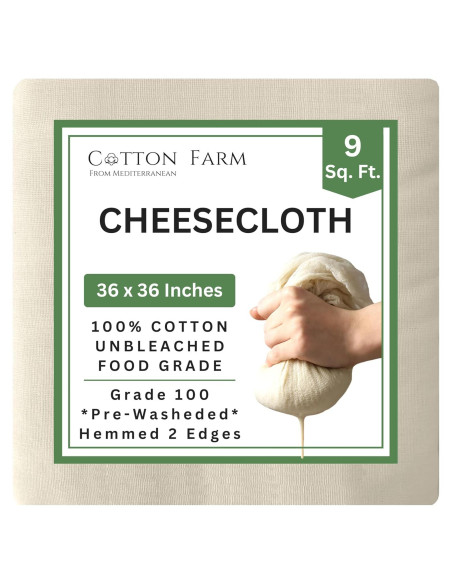 Pano de Queso Algodón Farm 91x91 cm Grado 100 Reutilizable