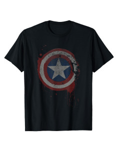 Camiseta Capitán América desgastada Marvel Comics