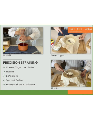 Pano de Queso Algodón Farm 91x91 cm Grado 100 Reutilizable