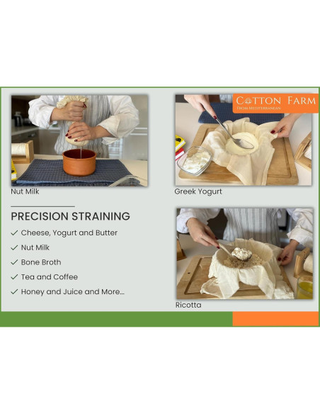 Pano de Queso Algodón Farm 91x91 cm Grado 100 Reutilizable