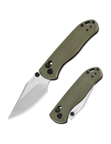 Cuchillo de Bolsillo Kizer Drop Bear 2 7.24 cm Nitro-V Micarta Verde