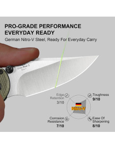 Cuchillo de Bolsillo Kizer Drop Bear 2 7.24 cm Nitro-V Micarta Verde 2