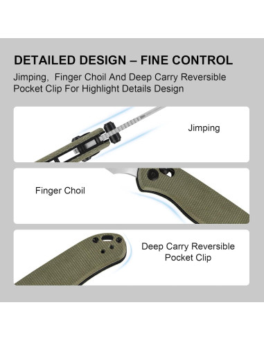Cuchillo de Bolsillo Kizer Drop Bear 2 7.24 cm Nitro-V Micarta Verde
