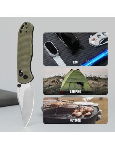 Cuchillo de Bolsillo Kizer Drop Bear 2 7.24 cm Nitro-V Micarta Verde