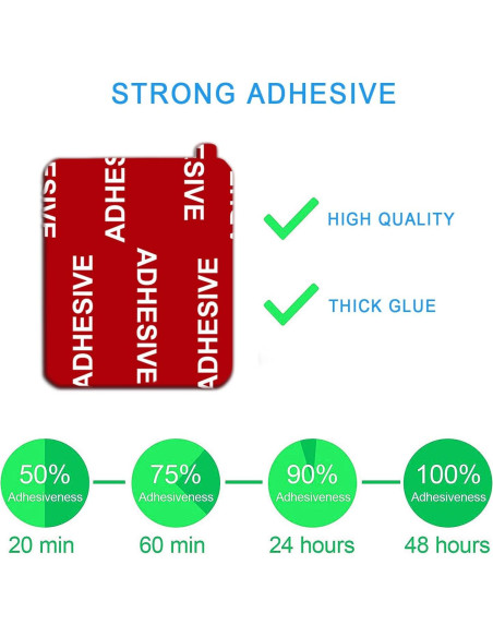 12 Almohadillas Adhesivas Doble Cara D.SKING 40x50mm Rojo