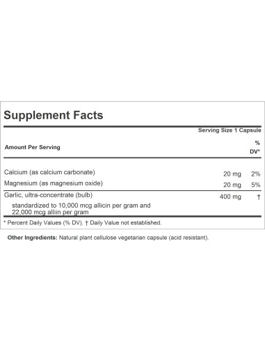 Extracto de Ajo Desodorizado Andrew Lessman 60 Cápsulas 400mg
